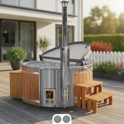 Super nabídka koupací sud | integrovaná kamna | písková filtrace s UV-C lampou | 16 hydromasážních trysek | pro 4–6 osob