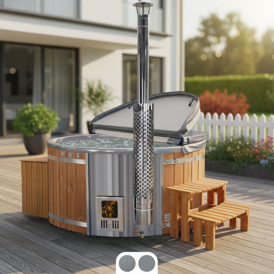 Super nabídka koupací sud | integrovaná kamna | písková filtrace s UV-C lampou | 16 hydromasážních trysek | pro 4–6 osob