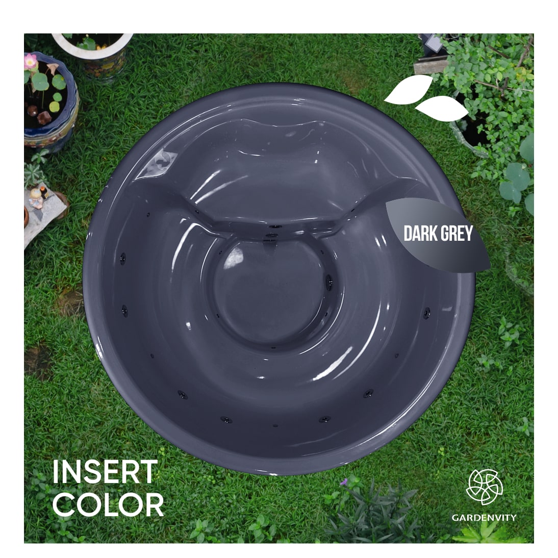 Wood fired hot tub | 12 hydro & 7 air jets | Grey fibreglass insert | for 4-6 Persons | Pre-configured