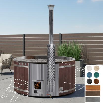 Kulatý koupací sud | Mramorové barvy | Pro 6-8 osob | Konfigurovatelný