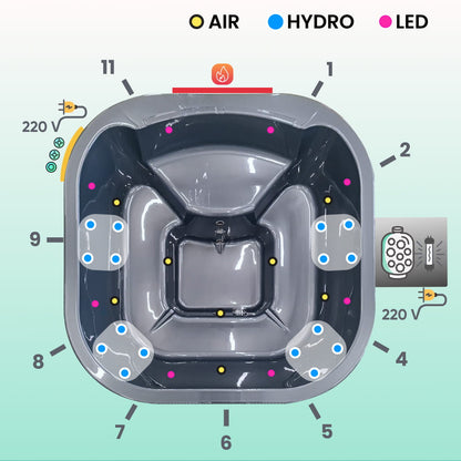 Super nabídka | Vše v ceně hranatý koupací sud | vzduchové a hydromasážní trysky | písková filtrace & UV-C | pro 4–6 osob