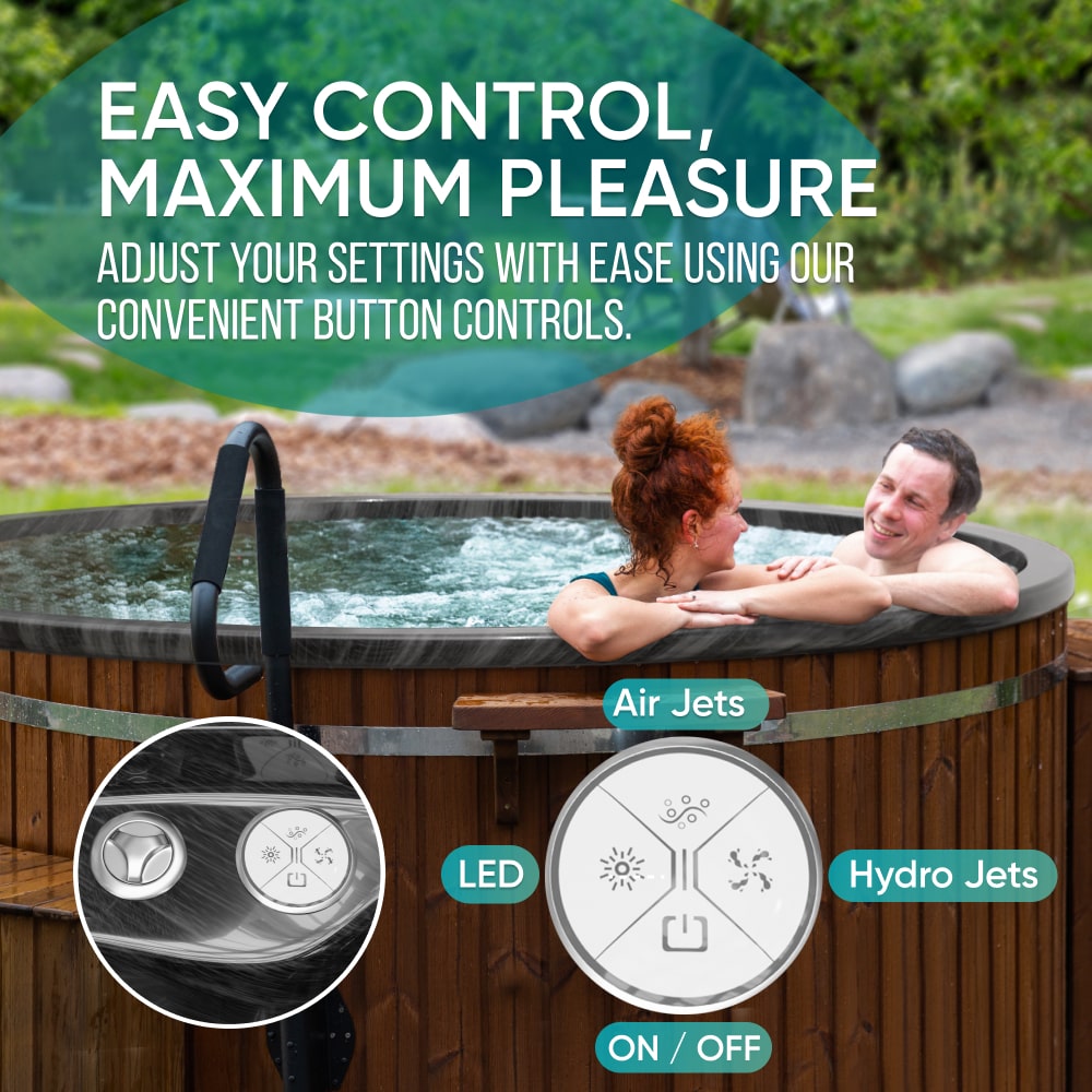 Premium Round Hot Tub with Premium Sand Filter + UV-C + 3kW | Best configuration | Marble black 4-6 | Pre-configured | Intagrated AISI 316