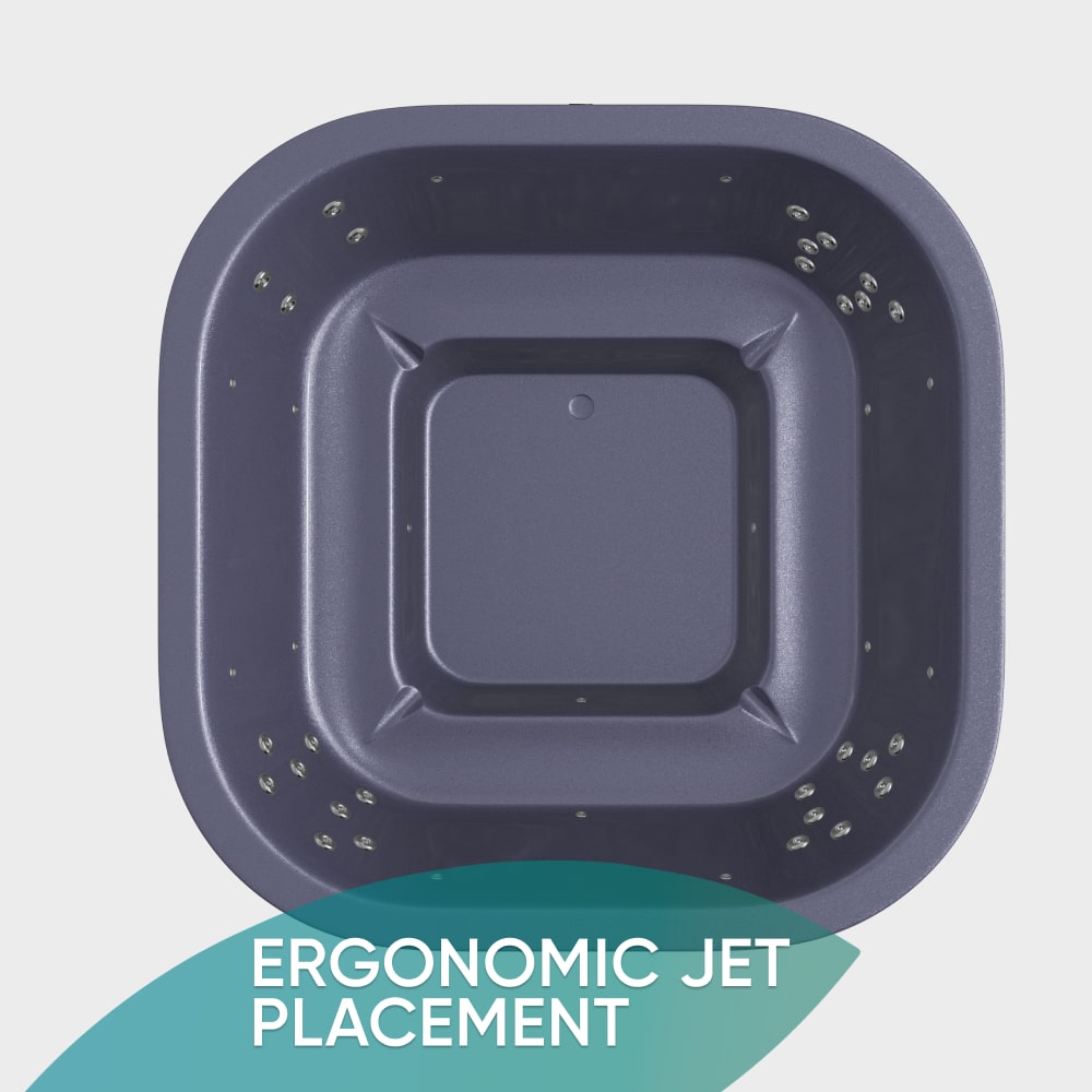 Čtvercový koupací sud se 28 hydromasážními tryskami | Prémiová písková filtrace | Horizon kamna | Pro 4-8 osoby