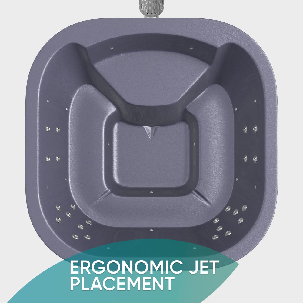 Čtvercový koupací sud se 24 hydromasážními tryskami – cílená hydromasáž | Pro 4–6 osoby | Prémiová písková filtrace