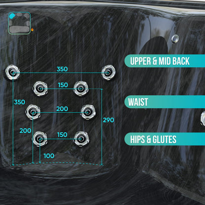 Premium Square Wood-Fired Hot Tub with 34 Hydro Jets & Reclining Lounger – Seats 6