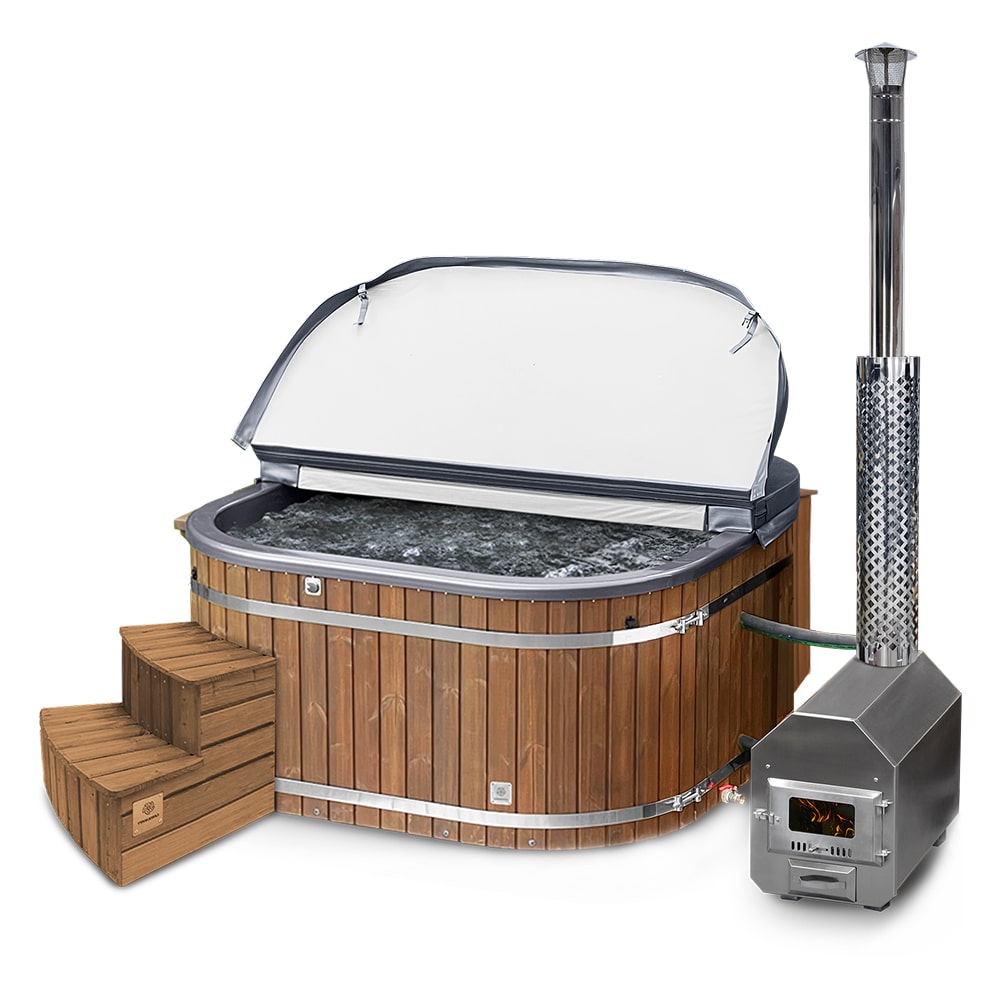 Premium Square Hot Tub with Premium Sand Filter | Best-configuration | Metallic Grey 6-8 | Pre-configured | External AISI 316