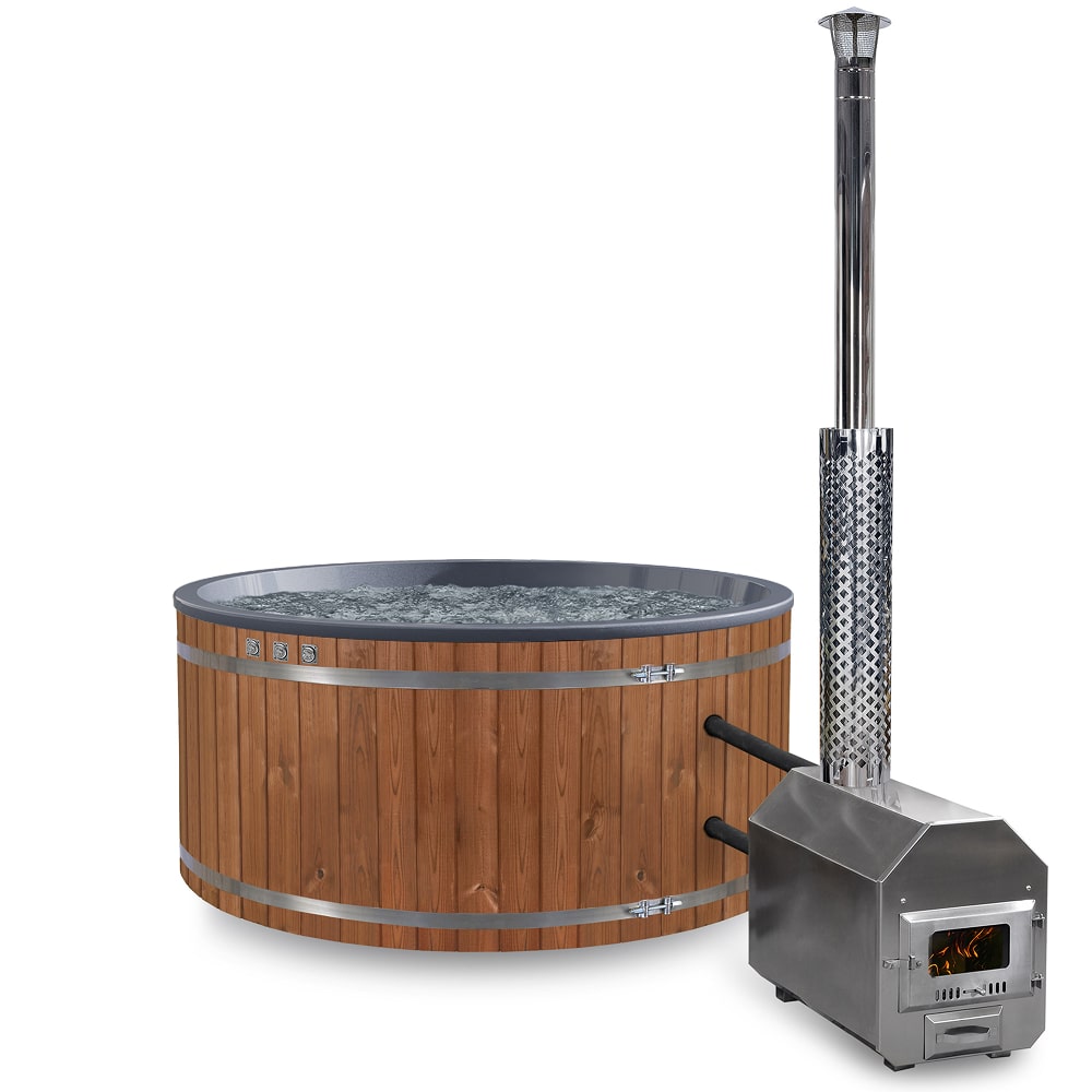 Kulatý koupací sud | Externí kamna | Pro 6–8 osob | Konfigurovatelný