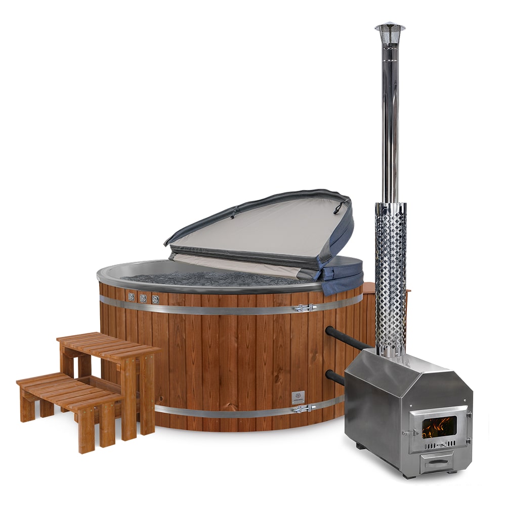 Premium Sand Filter Wood Fired Hot Tub | Optimal configuration | External Heater