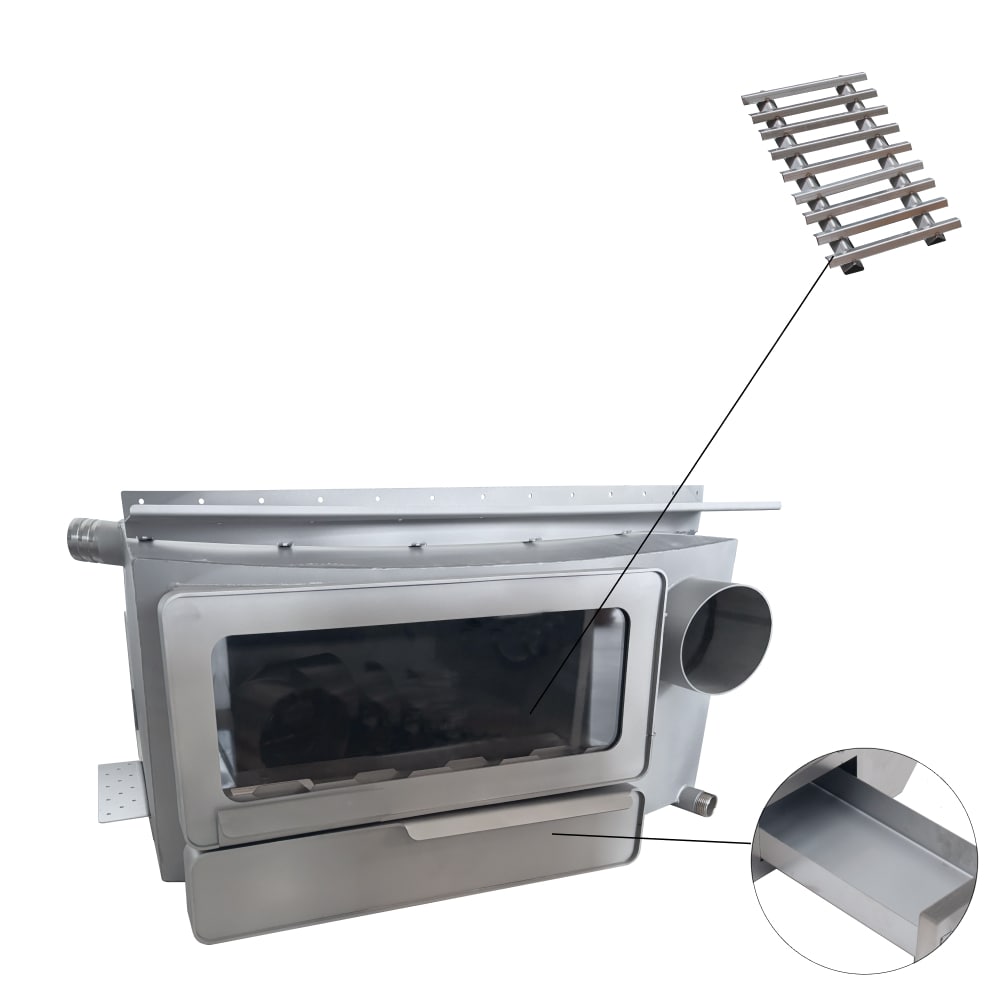 AISI 304 integrated stainless steel heater details shown