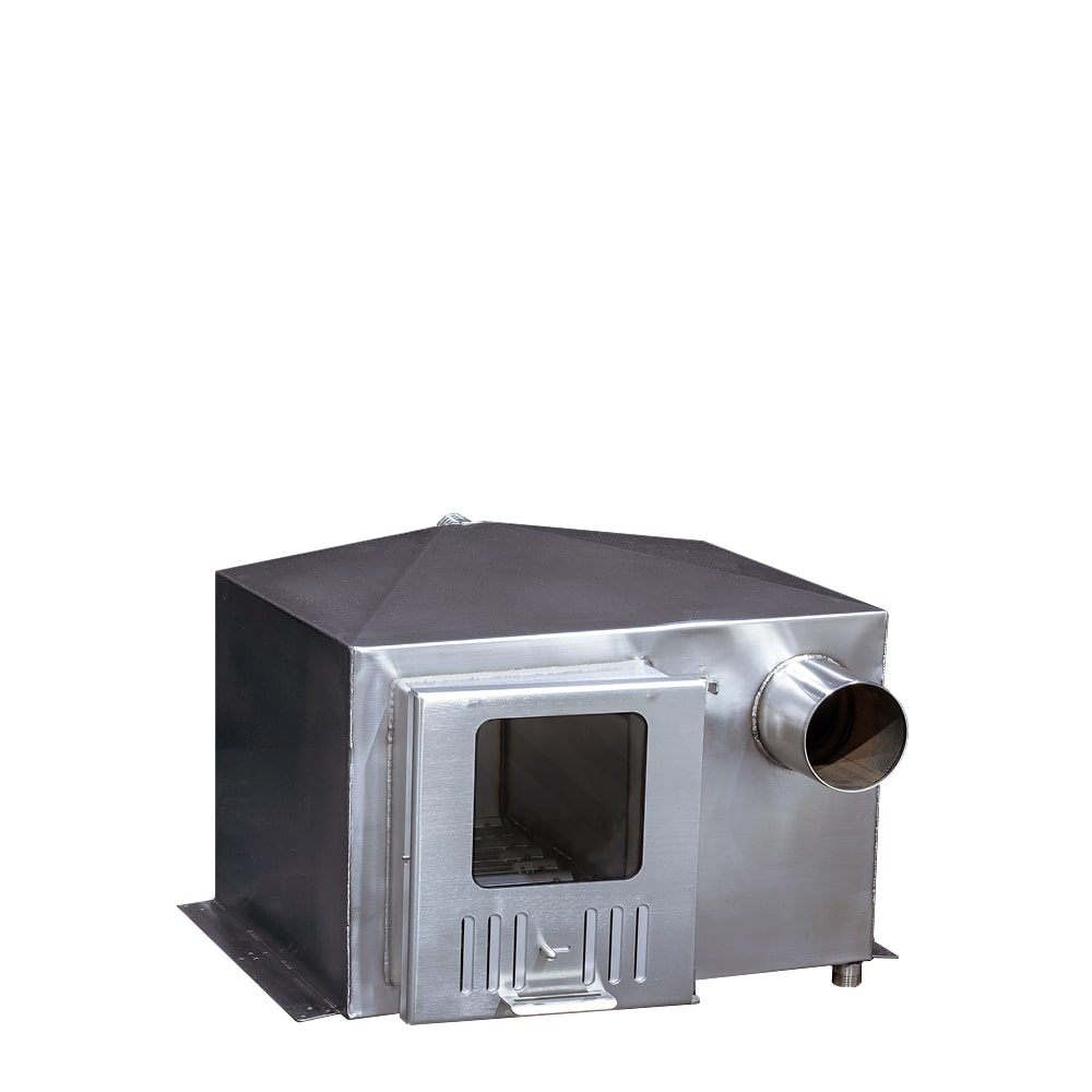 AISI 304 integrated stainless steel heater wellness white background