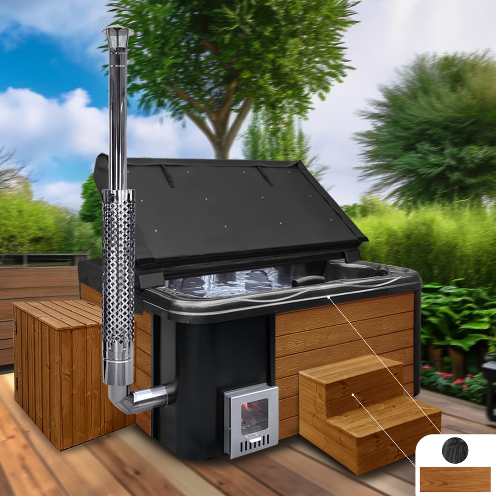 Premium Lounge Hot Tub with Premium Sand Filter | Best-configuration | Marble black 6 | Pre-configured | Integrated AISI 316