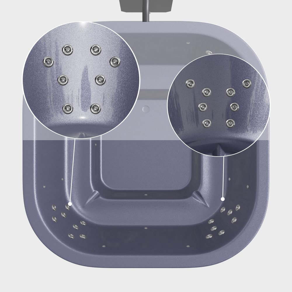 Čtvercový koupací sud se 28 hydromasážními tryskami – cílená hydromasáž | Prémiová písková filtrace | Pro 4-8 osoby 