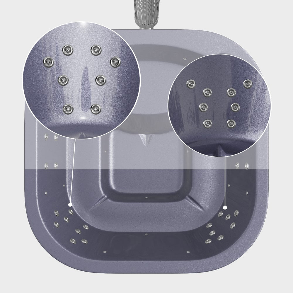 Čtvercový koupací sud se 24 hydromasážními tryskami – cílená hydromasáž | Pro 4–6 osoby | Prémiová písková filtrace