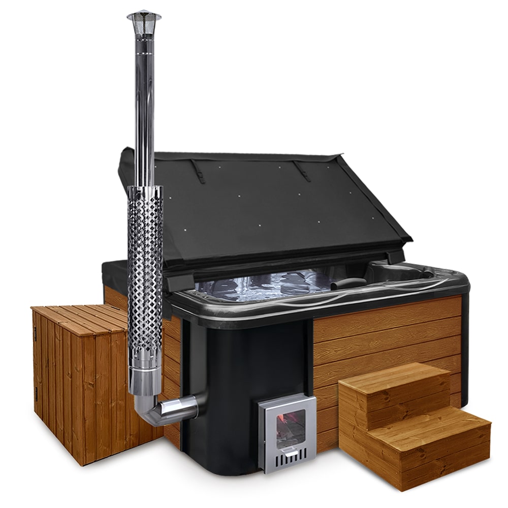 Premium Lounge Hot Tub with Premium Sand Filter | Best-configuration | Marble black 6 | Pre-configured | Integrated AISI 316
