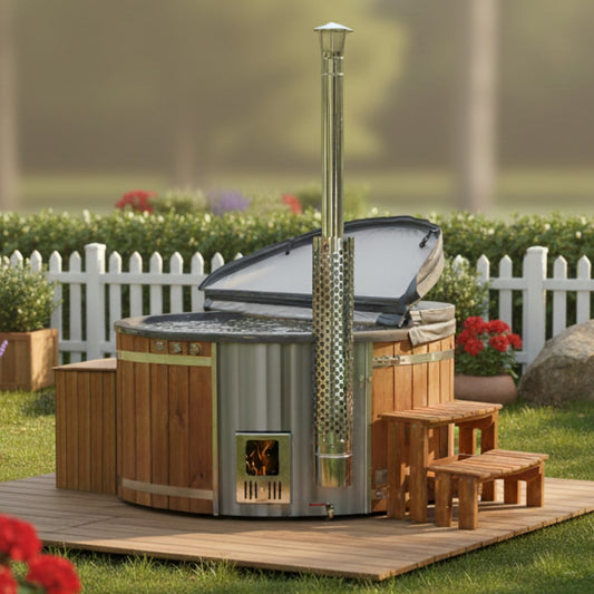 Koupací sud | Šedý 6-8 | Písková filtrace + UV-C | AISI316