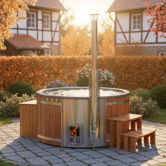 Prémiový filtrační systém koupací sud | integrovaná kamna | 24 hydromasážních trysek | pro 4–6 osob