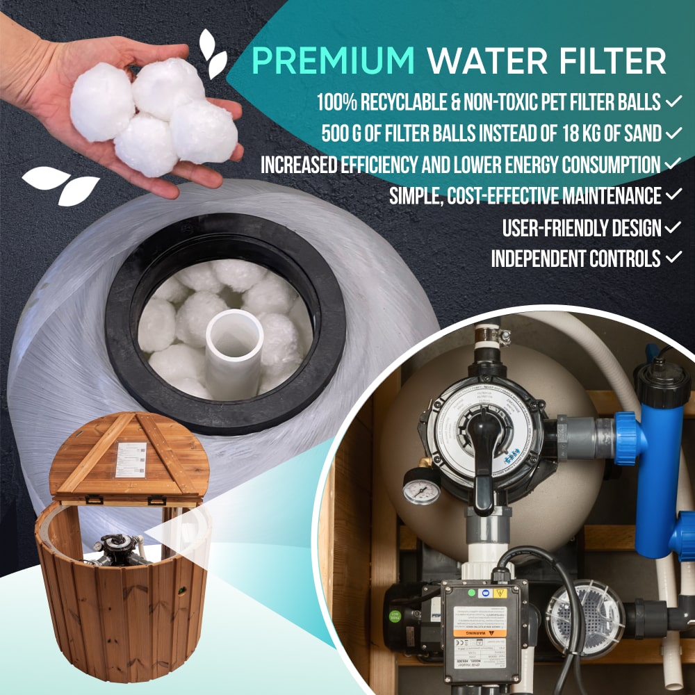 Launch Offer | Verta™ Stove | Wood Fired Hot Tub with Premium Sand Filter + UV-C + 3kW | 4-6 People | Pre-configured | Integrated AISI 316
